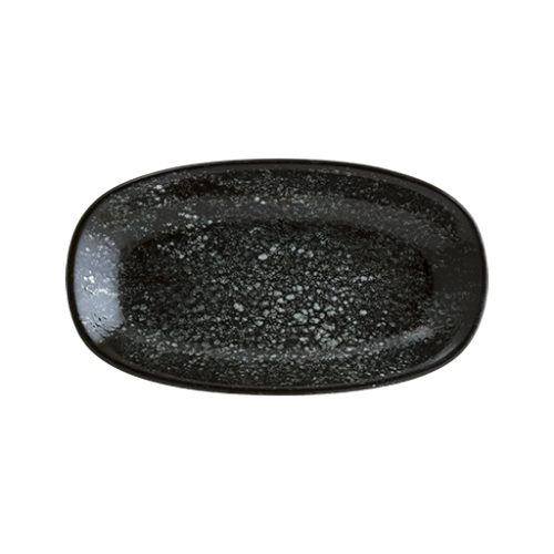 COSBLGRM19OKY 1 - bonna - Cosmos Black Gourmet Oval Kayık Tabak 19*11 cm