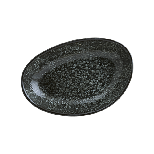 COSBLVAO15OKY - bonna - Cosmos Black Vago Oval Kayık Tabak 15*8.5 cm