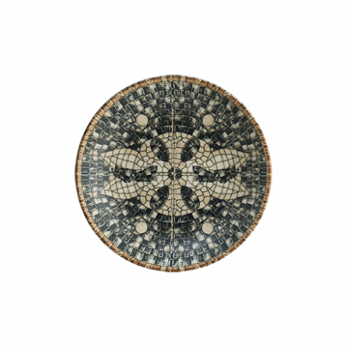 S MT MZPMBBLM23CK - bonna - Mesopotamia Mosaic Black Bloom Deep Plate 23 cm 1000 cc