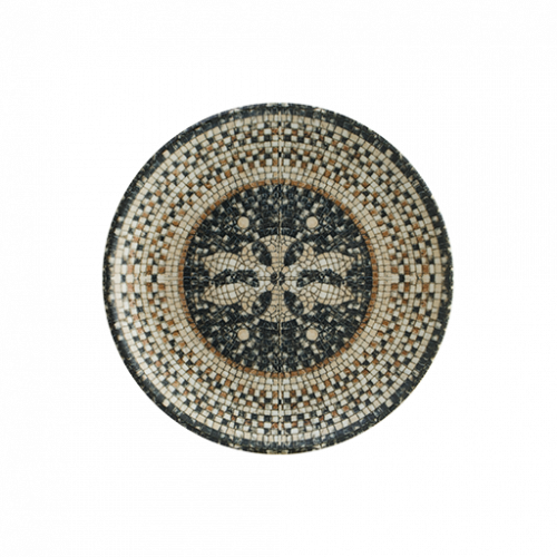 S MT MZPMBGRM19DZ - bonna - Mezopotamya Mozaik Siyah Gourmet Düz Tabak 19 cm