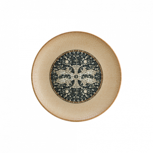 S MT MZPMWGRM30DZ - bonna - Mezopotamya Mozaik Kahve Gourmet Düz Tabak 30 cm
