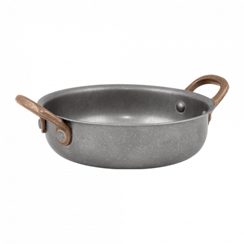 SLD15STB 1 - bonna - Antique Heavy Fry Pan - with 2 Side Brass Handles 15.5 x 4 cm - 600 ml